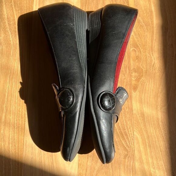 LifeStride Moselle Black Faux Leather Low Wedge Loafers US 10 - Picture 4 of 6